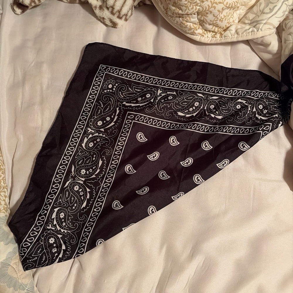 Black Paisley Bandana Hair Accessory